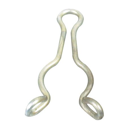 The Sparex Top Link Holder (Sparex Part No. S.14299) is a metal wire fashioned into a double loop with a central twist, forming three distinct loops; ideal for use as a Top Link Holder.