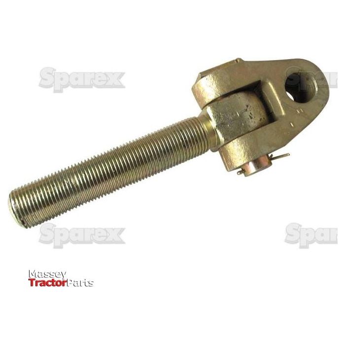 The Sparex Top Link Knuckle Thread (Part No. S.13988) is a threaded metal rod with an attached clevis, measuring 30mm in diameter and featuring a thread size of M36x3 - LH and a thread length of 190mm. It is used as a mechanical fastening component for agricultural machinery, with various logos and text visible in the background.