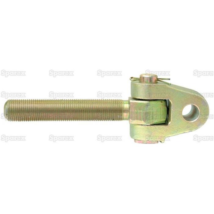 A metal turnbuckle named the "Top Link Knuckle Thread - Cat.3" by Sparex, with a threaded rod (M36x3 - RH) on one end and a clevis eye on the other, features precise knuckle width and overall length measurements, typically used in mechanical and structural applications. The product's specific part number is S.29339.