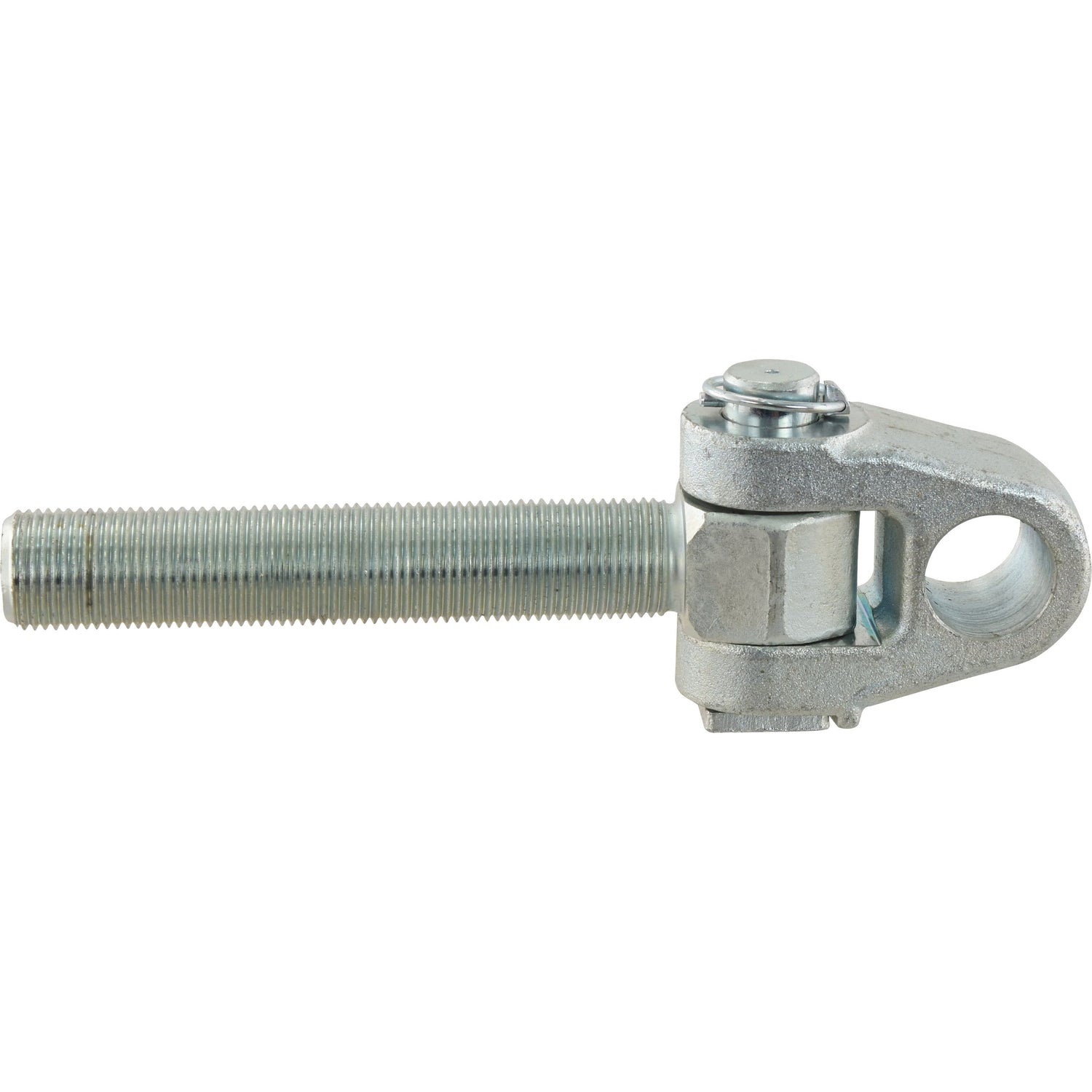A metal threaded rod with an attached eyelet bracket and bolt, typically used in mechanical or construction applications, available as the Sparex Top Link Knuckle Thread - Cat.37mm with a thread size of M36x3 (LH) under part number S.29326.