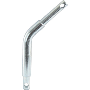 The Top Link Pin - Cranked 19mm Cat.1/2 from Sparex (Sparex Part No.S.14410) is a silver, bent metal rod with a cylindrical shape, designed with a working length and holes at both ends.