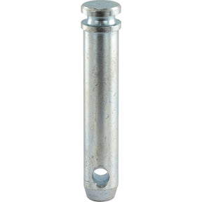 A shiny metal pin from Sparex, named the Top Link Pin 25x105mm Cat. 2 | Sparex Part No. S.425, featuring an overall length that includes a circular hole near one end and a wider flat top on the other.