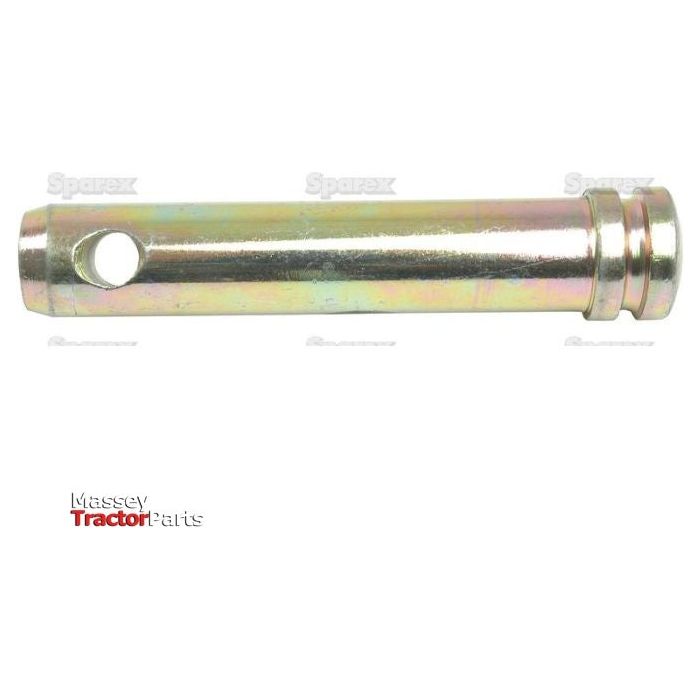 A "Top link pin 25x105mm Cat. 2" from Sparex, with a small hole on one side and the words "Massey Tractor Parts" at the bottom left of the image. The important specifications, including a Pin Ø of 25mm and an overall length of 105mm, make it essential for various machinery applications. The product can be identified by its Sparex Part No.S.425.