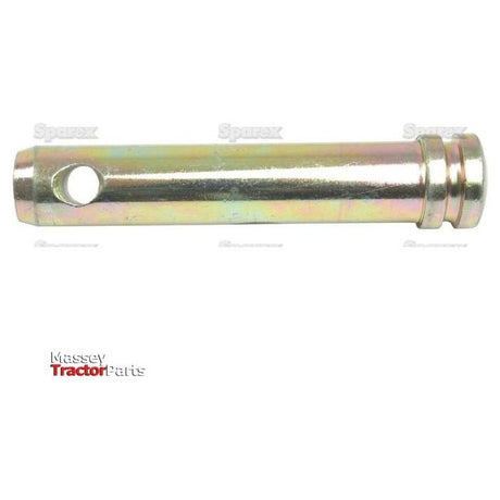 A "Top link pin 25x105mm Cat. 2" from Sparex, with a small hole on one side and the words "Massey Tractor Parts" at the bottom left of the image. The important specifications, including a Pin Ø of 25mm and an overall length of 105mm, make it essential for various machinery applications. The product can be identified by its Sparex Part No.S.425.