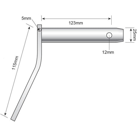 Top link pin - Double shear 25x123mm Cat.2
 - S.8860 - Massey Tractor Parts