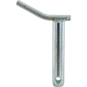 The Top link pin - Double shear 25x123mm Cat.2 (S.8860) by Sparex is a metal pin with a perpendicular bar near the top, featuring two holes: one at the bottom and one at the end of the bar, designed as a Double Shear Pin Ø 25mm.