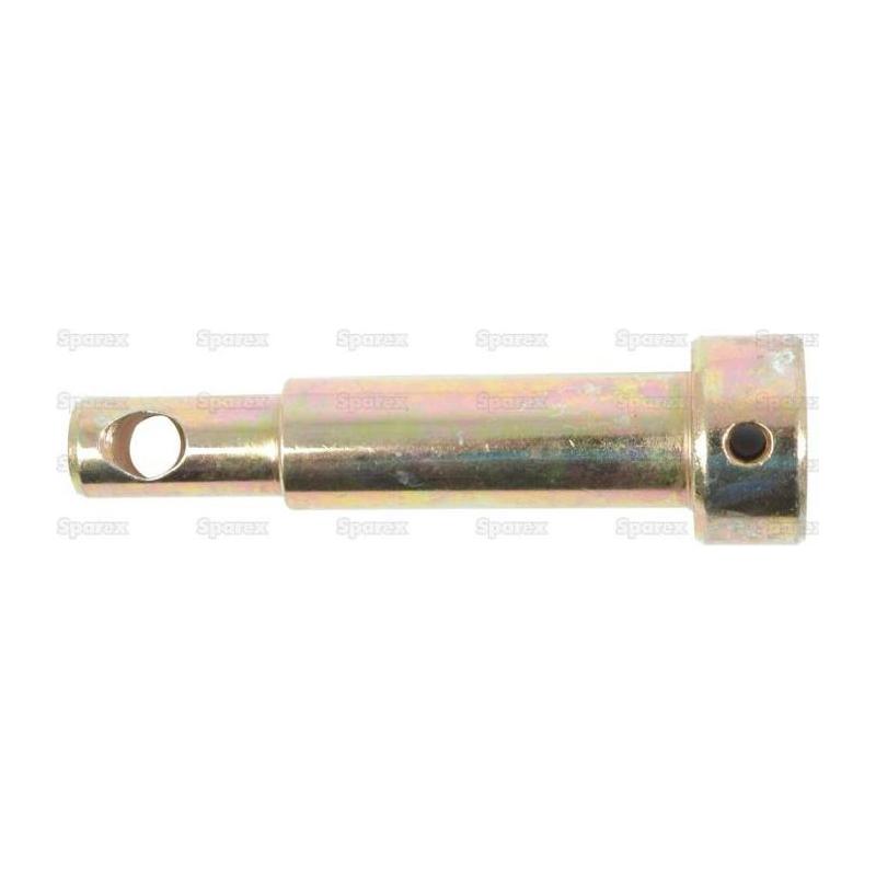 The Sparex Top link pin - Dual category 19 - 25mm Cat.1/2 (Part No.S.73526) is a metal cylindrical pin with multiple holes, designed for use in mechanical assemblies and depicted against a plain white background. Its overall length ensures a perfect fit in diverse setups.