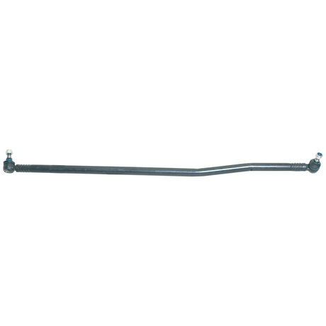 A long, black metal rod with angled segments and small attachments at both ends, typically used in mechanical or automotive applications, often identified as the Track Rod/Drag Link Assembly with a 30mm diameter and a length of 1181mm - Sparex S.42063.