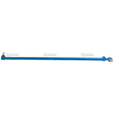 A long, blue Sparex Track Rod/Drag Link Assembly with joints on both ends, possibly used as a linkage or connecting rod in machinery, features precise thread length and 1235mm specifications; Product Name: S.65042.