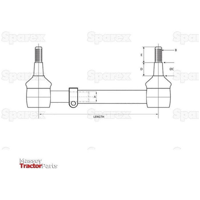 Track Rod/Drag Link Assembly, Length: 810mm
 - S.137386 - Farming Parts