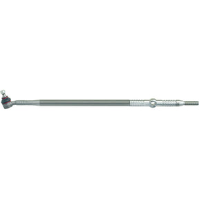Image of the Track Rod/Drag Link Assembly (812mm - S.65054) by Sparex, featuring a long, thin metallic design with an adjustable joint at one end and a straight handle at the other end, perfect for use with Sparex equipment.