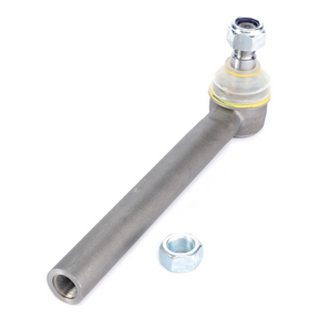 A Massey Ferguson - Track Rod End - 3426313M1 by AGCO, featuring an M18 x 1.5mm Right Hand ball joint and securing nut, suitable for Massey Ferguson machines, isolated on a white background.