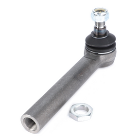 The AGCO Massey Ferguson - Track Rod End - 3907160M1 is a durable metal automotive component featuring a cylindrical body and a ball joint on one end, complete with a single hex nut, specifically designed to meet the rugged demands of the Massey Ferguson 6400 Series.