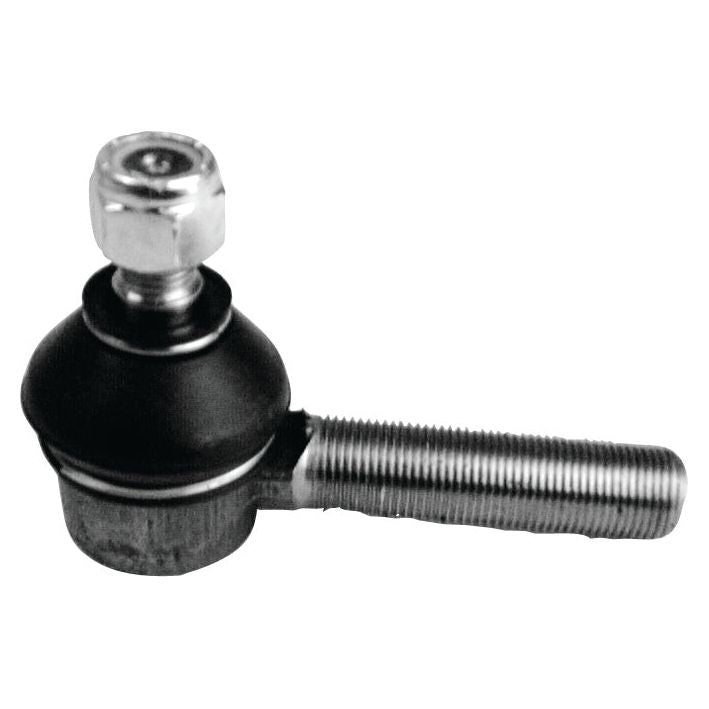 Close-up of a Sparex Track Rod, model S.40163, featuring a metal ball joint with an 11/16" x 18tpi male thread and nut, commonly used in automotive suspension systems; length: 100mm.