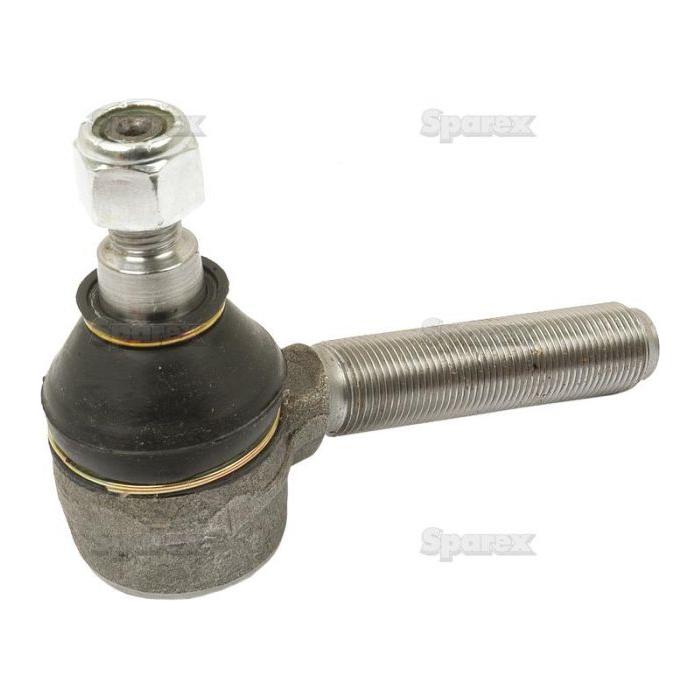 A ball joint with a threaded rod and nut, such as the Sparex Track Rod, Length: 100mm - S.65050, is useful in automotive and machinery applications, keeping components connected and allowing controlled movement.