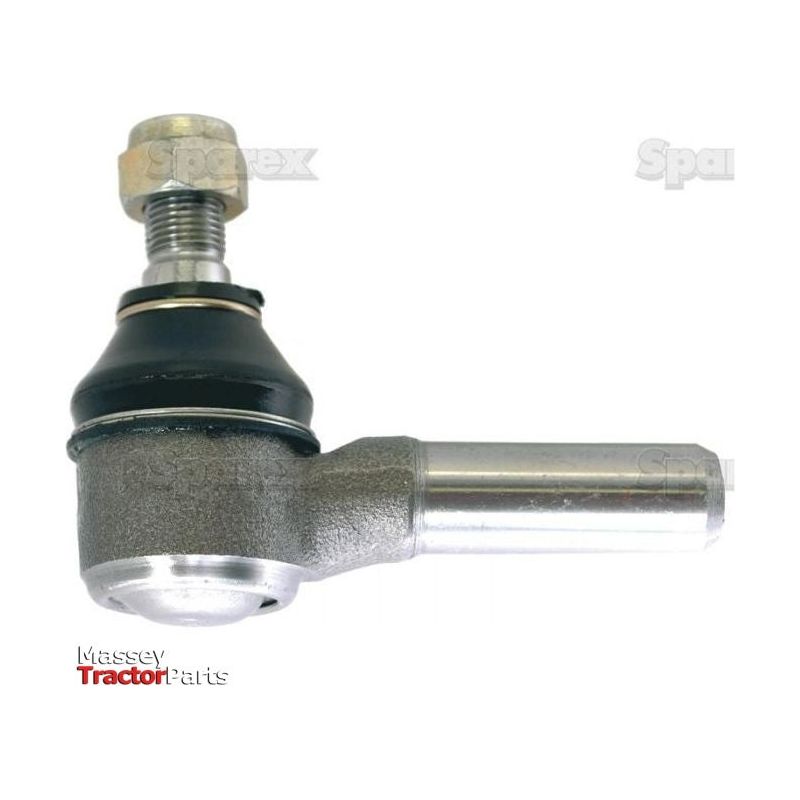 A metal tractor part consisting of a bolt and cylindrical arm, labeled "Massey Tractor Parts" and "Sparex," with the precise taper length for optimal performance, identified as Track Rod, Length: 102mm - S.71266.