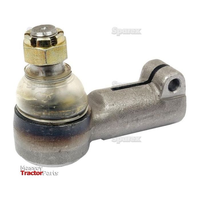 The Sparex Track Rod, S.41719, is a metallic tractor tie rod end, measuring 105mm in length, that includes a threaded bolt and nut on top. The part features the inscriptions "Massey Tractor Parts" and "Sparex," along with a female thread M28 x 1.5 RH.