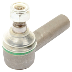 A close-up of the Sparex Track Rod, measuring 112mm in length, showcases a metal rod end bearing with a ball joint and securing nut. The bearing features a cylindrical body with a spherical swivel and is equipped with an M18 x 1.5 female thread on the threaded shaft.