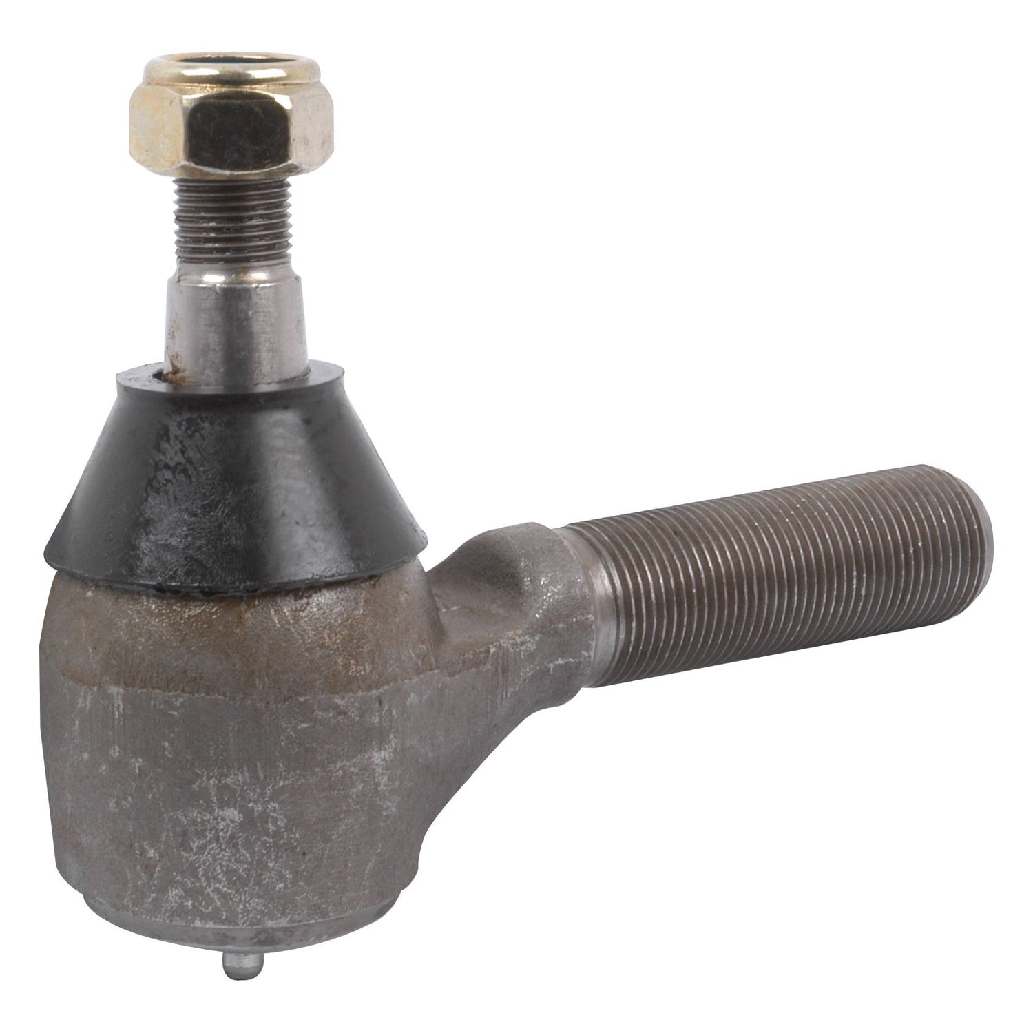 Close-up of the Sparex Track Rod (S.64868) with a metal tie rod end assembly featuring a straight M27 x 2 LH male thread, a threaded stud, and a rubber dust boot; overall length is 135mm.