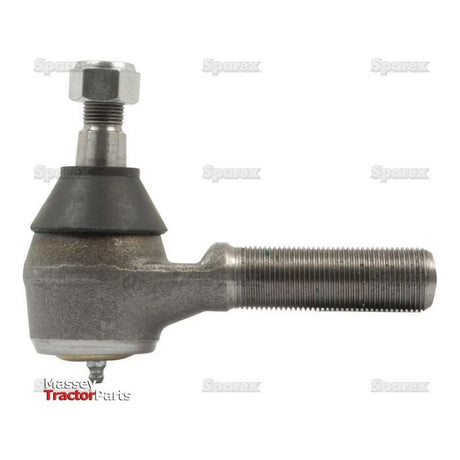 Close-up view of a Track Rod, labeled "Sparex" and "Massey Tractor Parts." The rod, measuring 135mm in length, features an M27 x 2 RH male thread - straight, and includes threaded ends along with a hex nut.