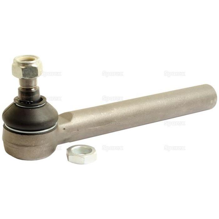 A metal automotive tie rod end, identified as the "Track Rod" from Sparex (Part No. S.111043), featuring a cylindrical arm with a threaded bolt and accompanied by a separate nut, is displayed over a white background. This 290mm Sparex track rod component includes a precise female thread for secure assembly.