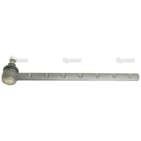 Image of a Sparex Track Rod (S.65058), 395mm in length, featuring a gray, elongated metal design with a ball joint at one end and evenly spaced notches along its taper.