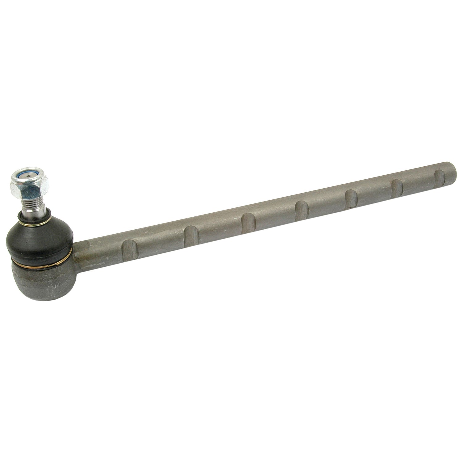 The Sparex Track Rod (Product S.65059), measuring 395mm in length, features a linear grey metal rod with a segmented surface and a round black component with a bolt at one end, designed with precise thread length for secure fastening.