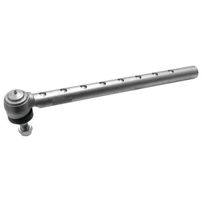 The Sparex Track Rod, S.66356, is a 495mm silver automotive suspension part featuring multiple holes along its shaft and a joint at one end, designed with a precise taper for optimal fit.