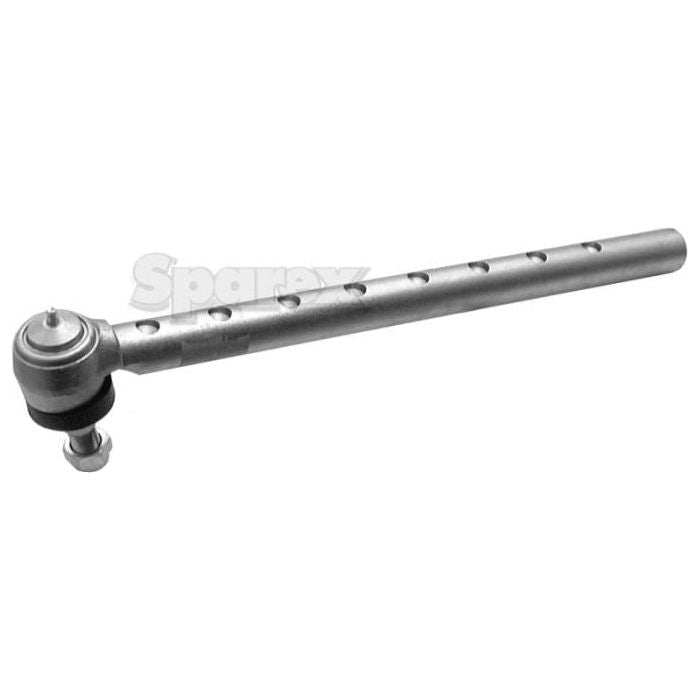 Track Rod, 495mm - S.66356 by Sparex, showcased on a white background with multiple holes and a jointed connecting component at one end, featuring precise thread length for optimal compatibility.