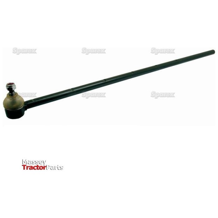 This is a Sparex Track Rod, model S.57784, with a length of 800mm. Featuring a metal ball joint at one end and an M12 x 1.5 thread for broad compatibility, the long black component has "Massey Tractor Parts" clearly marked in the lower-left corner. This versatile part makes an excellent addition to your collection of Sparex parts.