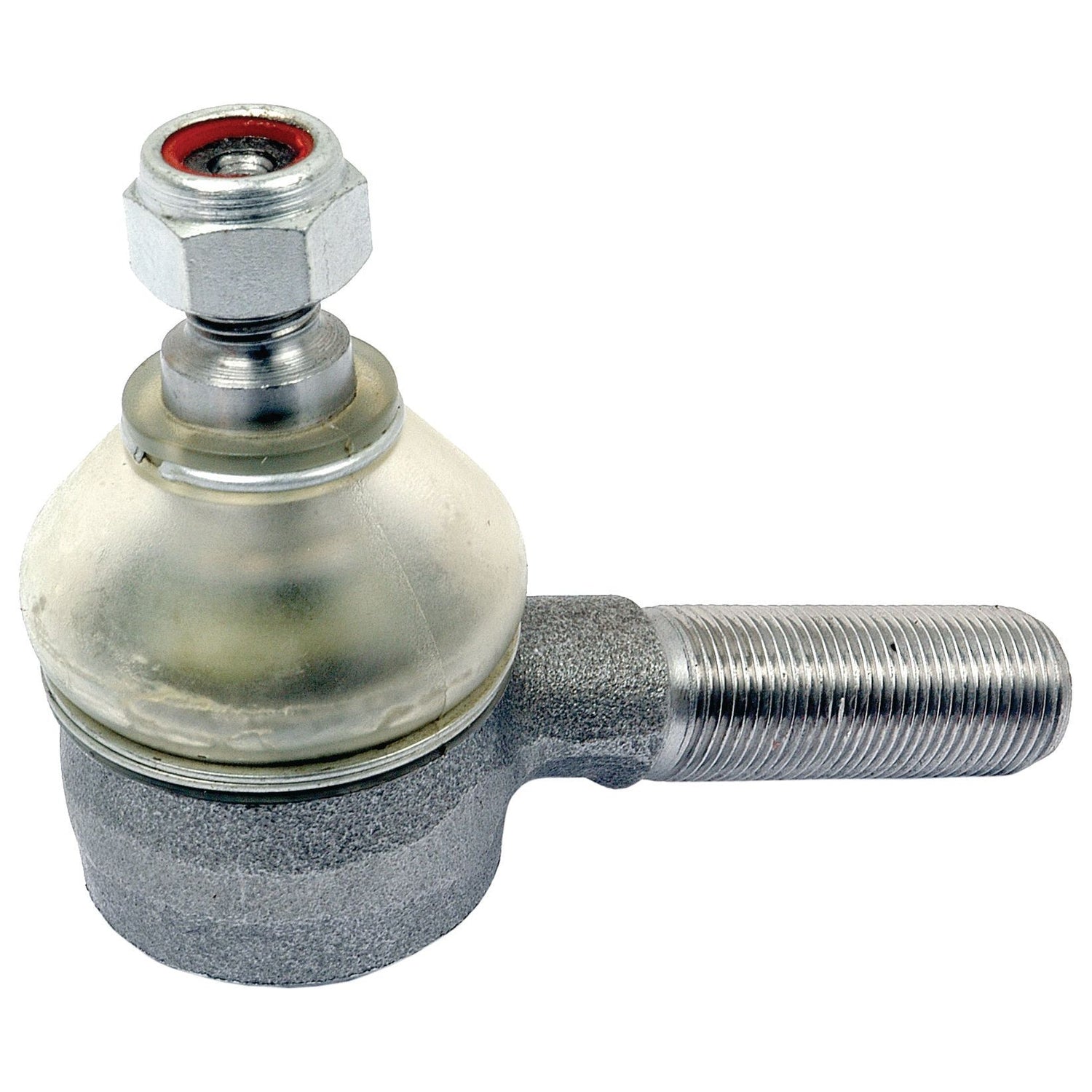 The Sparex Track Rod, S.40167, is an 80mm metal rod end bearing with a threaded shaft (11/16" x 18tpi male thread - straight) and a hexagonal nut on top, featuring a ball joint encased in a rounded housing. It is perfectly suitable for various Sparex applications.