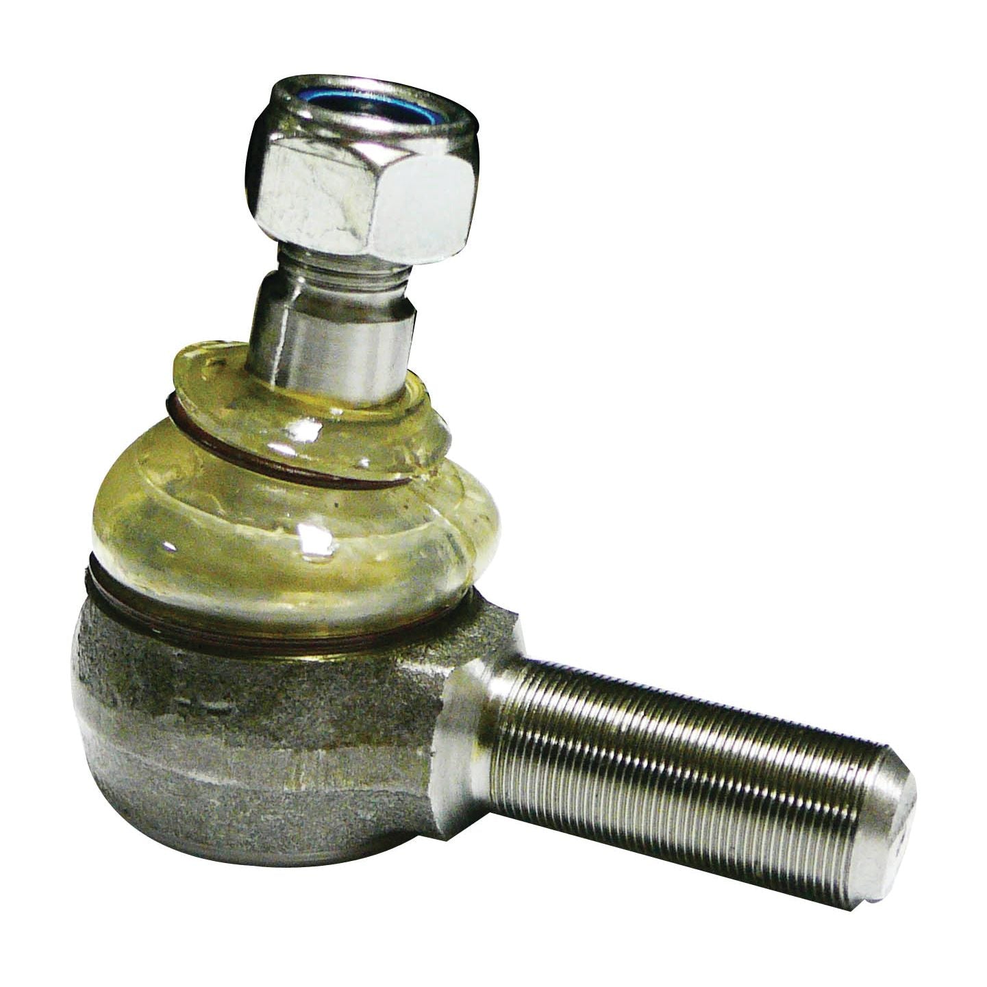 Close-up view of the Sparex Track Rod, 80mm in length, featuring a metal automotive ball joint with Male Thread - Straight M20 x 1.0 ends and lubrication.