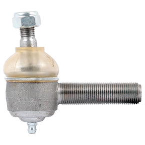 Close-up of a threaded metal ball joint, compatible with Iseki TS2210. The joint features a cylindrical body with a spherical upper section and a protruding male thread. Ideal for replacements, this Sparex Track Rod (83mm, S.20337) ensures reliable performance in mechanical systems.