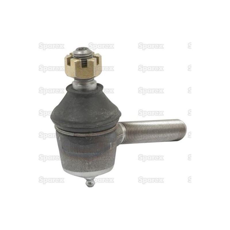 A Sparex Track Rod (S.71281) with an 86mm metal automotive tie rod end, featuring a tapered length, a male threaded shaft, and a protective rubber boot.