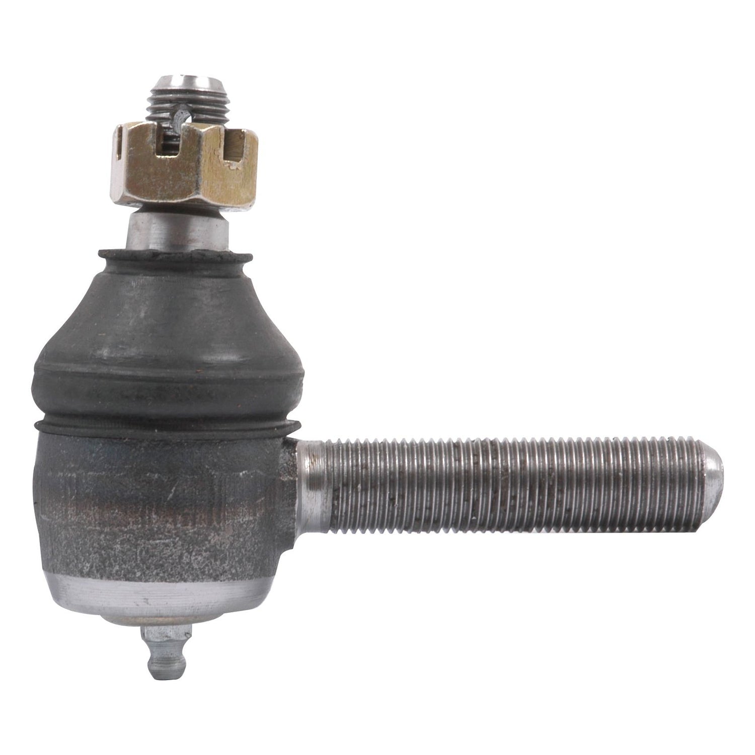 The Sparex Track Rod S.71282 is an 86mm metal ball joint with a threaded rod and a black rubber boot, featuring an M14 x 1.5 male thread for secure connections.