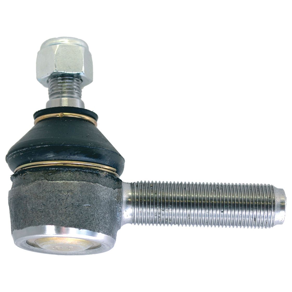 Close-up view of a Track Rod, 89mm in length, product code S.41962 from Sparex, featuring a BSP 3/8" x 19tpi male thread, accompanied by a nut and rubber dust cover, typically used in automotive suspension systems.