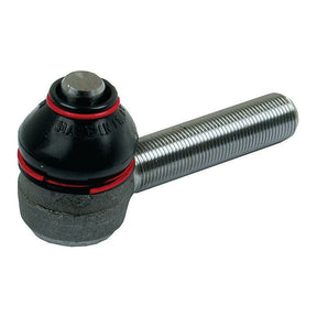 The Track Rod by Sparex, model S.57546, measures 92mm in length and features a metal ball joint with a cylindrical housing accented by a red ring. It includes a threaded shaft with an M18 x 1.5 RH male thread in a straight configuration.
