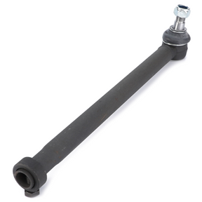 A single AGCO Massey Ferguson - Track Rod Tube (Part number 886797M91) in black metal with rubber bushings on both ends, designed for the Massey Ferguson 100 Series, placed on a white background.