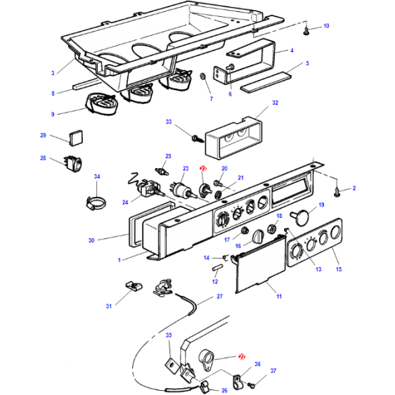 Tractor Cab - Heater Lever - 3902211M1 - Massey Tractor Parts