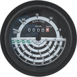 Close-up of a Ø115mm Sparex Tachometer (MPH) with concentric dials displaying RPM (x100), hours, and gear indicators from low to high. The hour meter shows "00000.1" and the top speed indicator shows "25." Perfect for John Deere tractors. Sparex Part No.S.61857.