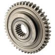 A close-up of the Transmission Gear - 1st (Sparex Part No. S.40750) reveals interlocking teeth and a central spline hole, showcasing intricate mechanical details reminiscent of the precision found in Landini machinery.