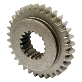 A detailed close-up image showcasing the Transmission Gear (Sparex Part No. S.61078) with sharp teeth and a central hole featuring internal splines, making it ideal for Massey Ferguson machinery, from the Sparex brand.