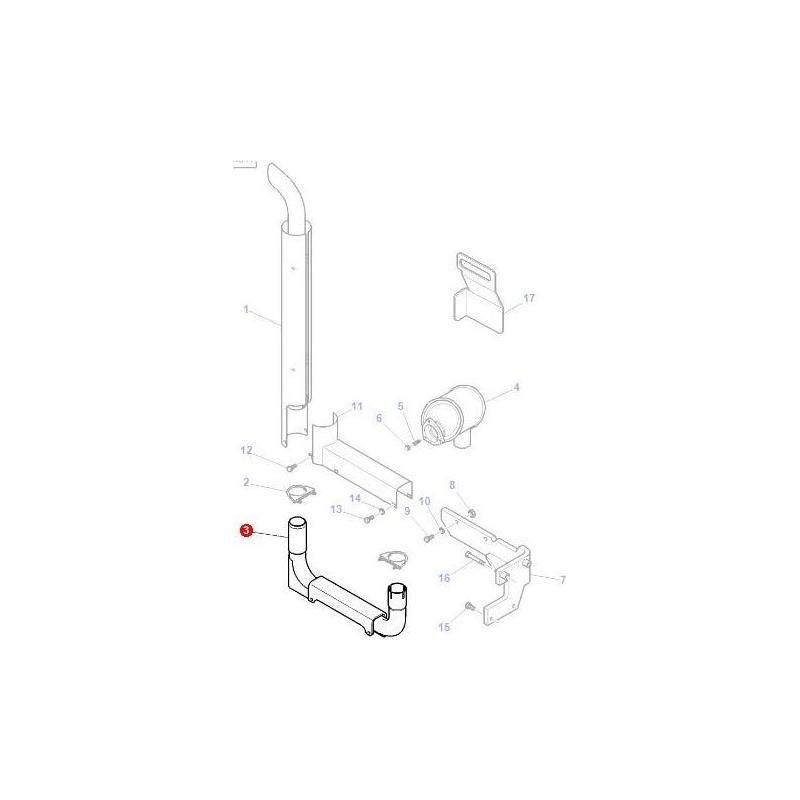 Massey Ferguson Tube - 4272146M1 | OEM | Massey Ferguson parts | Silencers-Massey Ferguson-Engine & Filters,Exhaust Parts,Farming Parts,Silencers,Tractor Parts