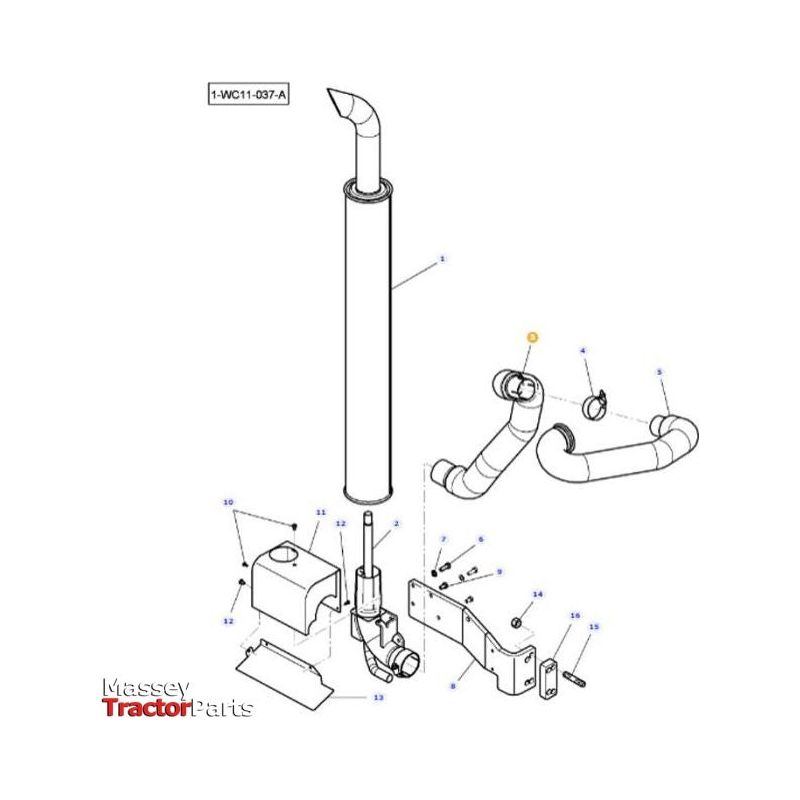 Massey Ferguson Tube - 4293687M1 | OEM | Massey Ferguson parts | Exhaust-Massey Ferguson-Engine & Filters,Exhaust Parts,Farming Parts,Silencers,Tractor Parts