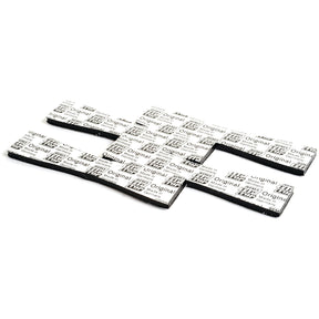 Twenty rectangular adhesive strips from the brand Sparex, each with a white surface displaying the word "Tubeless Plugs EM" in a repetitive pattern, perfect for quick and efficient nail hole repair.