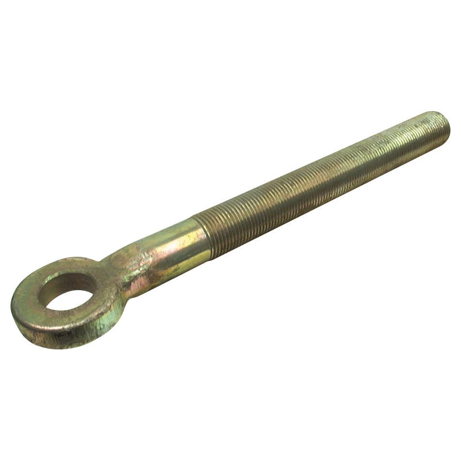 The Stabiliser Eye Bolt - 3/4'' UNF - LH from Sparex (Sparex Part No. S.181) is designed with a threaded shaft and a circular loop at one end, making it ideal for securing or lifting heavy objects. Perfect for Massey Ferguson machinery, this high-quality component ensures strength and reliability.