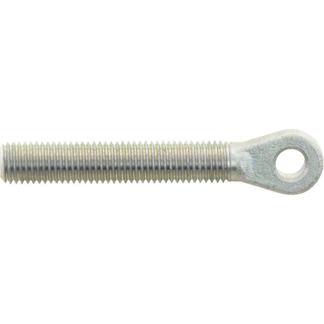 Close-up of the Sparex Stabiliser Eye Bolt - 3/4'' UNC - RH (Sparex Part No. S.372) with a metallic threaded rod featuring an eyelet (Eye Ø 13mm) at one end, typically used for mechanical or construction purposes. The thread length is 89mm and the total length is 127mm.