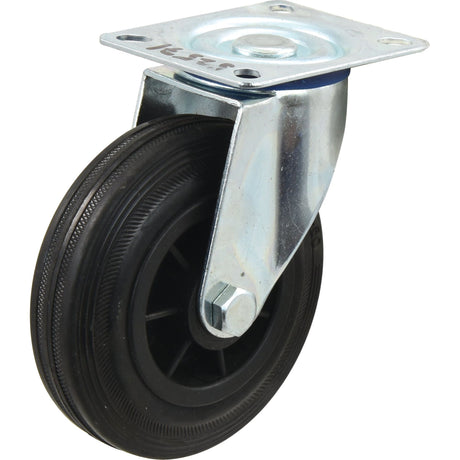 A single "Turning Rubber Castor Wheel" from Sparex (Part No. S.52573) with a black rubber wheel, metal mounting plate, a capacity of 205 kgs, and a wheel diameter of 200 mm.
