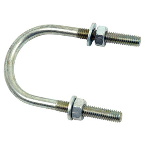 A high-quality Sparex U Bolt (Model S.11539, M10x90mm) with an overall length of 115mm, complete with nuts and washers included on its threaded ends.