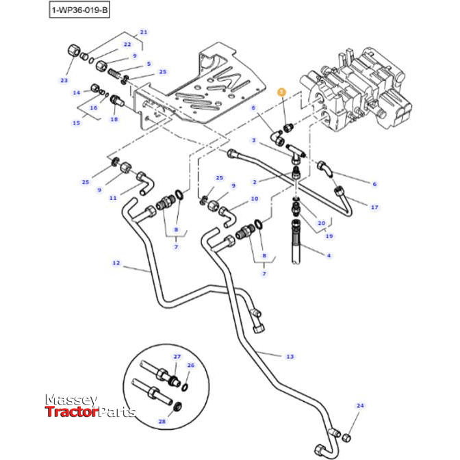 Massey Ferguson Union - 3795417M91 | OEM | Massey Parts-Massey Ferguson-Farming Parts,Fluid & Fuel Delivery & Storage,Hose Connectors,Tractor Parts,Union Nuts,Workshop & Merchandising,Workshop Consumables